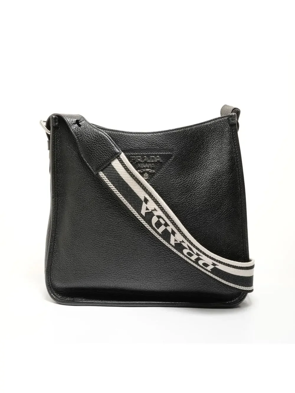 Prada Logo Strap Hobo Leather Medium #252394P19B